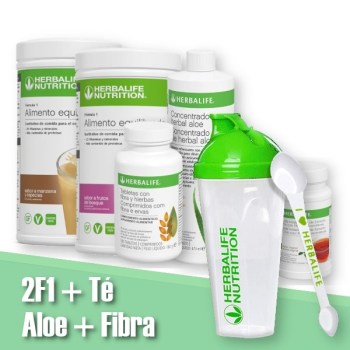 2 F1 | Té | Aloe vera | Fibra y hierbas + Accesorios